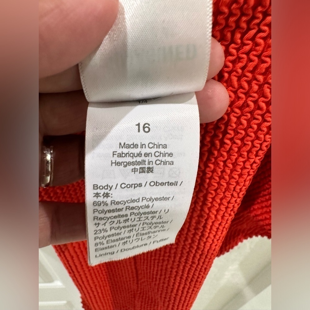 COPY - J.Crew plus size Textured scoopneck one-piece swimsuit in Venetian Red - Picture 9 of 12
